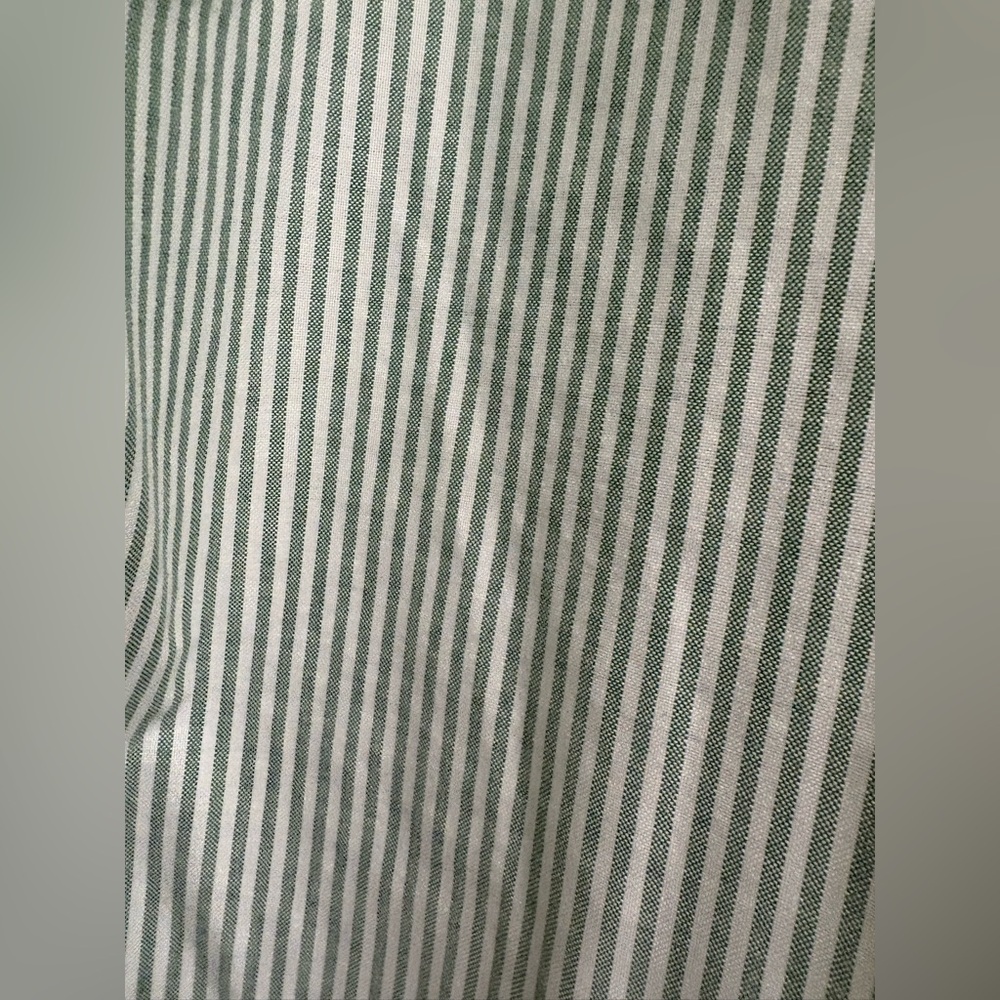 Stanford Essentials Green & White Striped Men's Button Down Oxford Shirt, 34-35 - Picture 3 of 4